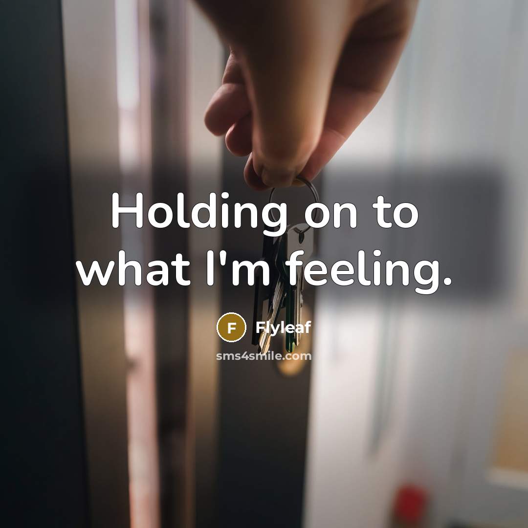 “Holding on to what I'm feeling.” quote by Flyleaf