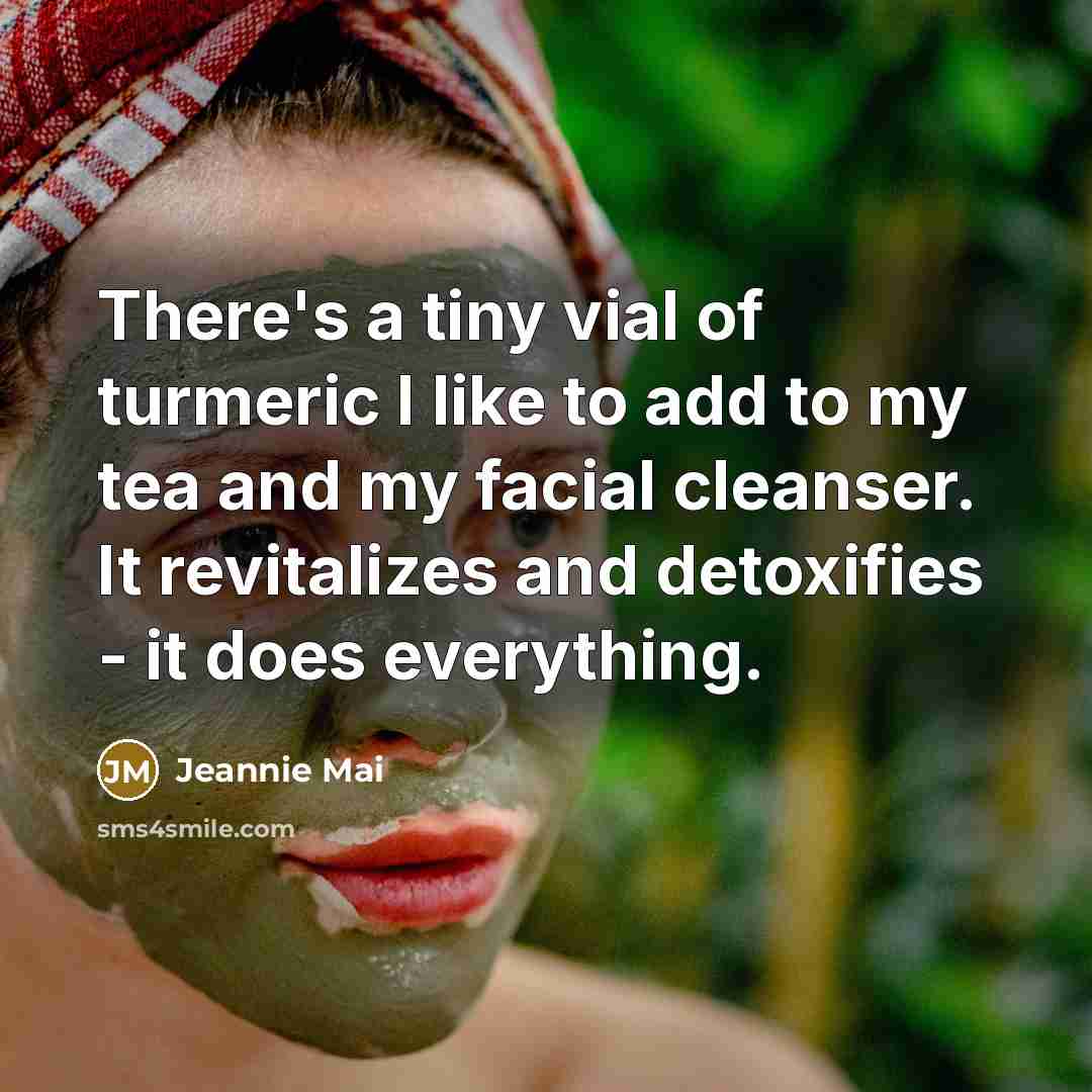 “There's a tiny vial of turmeric I like to add…” quote by Jeannie Mai