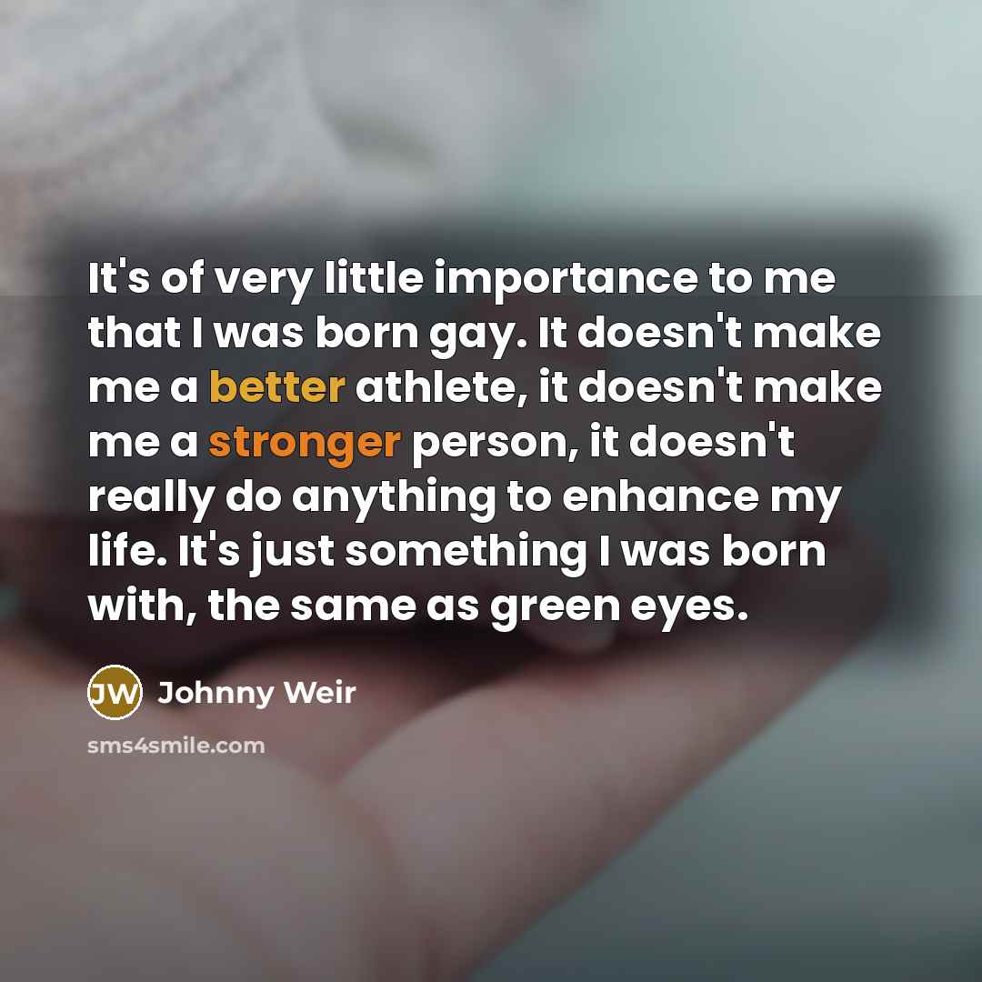 “It's of very little importance to me that I was…” quote by Johnny Weir