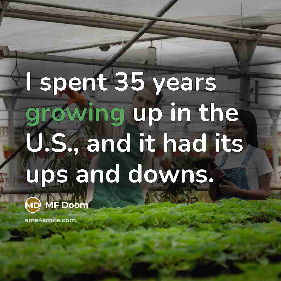 “I spent 35 years growing up in the U.S., and…” quote by MF Doom