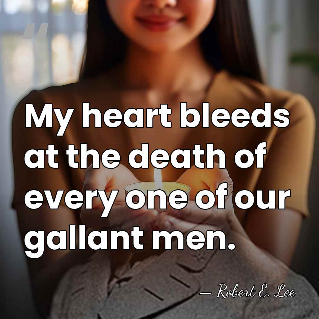 My heart bleeds at the death of every one of our gallant&hellip; - Robert E. Lee