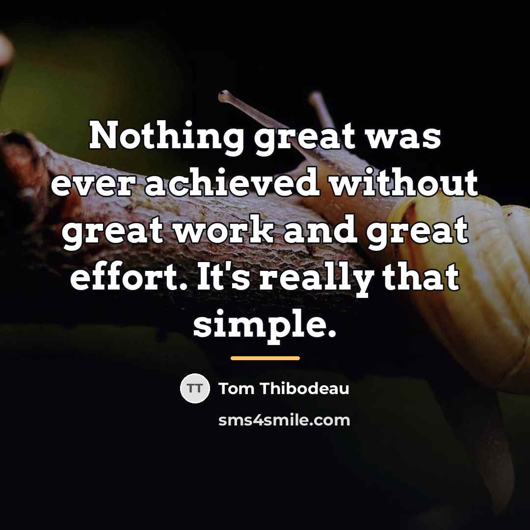 “Nothing great was ever achieved without great work and great…” quote by Tom Thibodeau