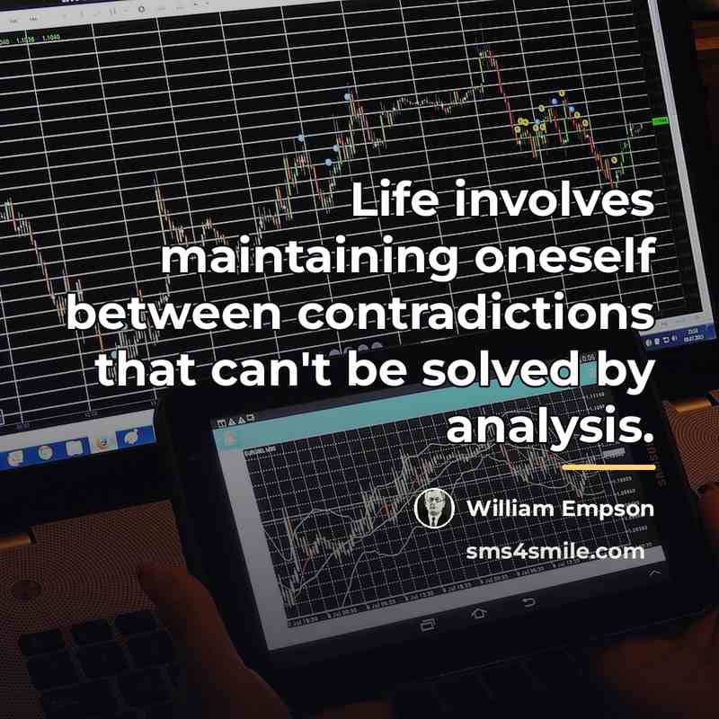 “Life involves maintaining oneself between contradictions that can't be solved…” quote by William Empson