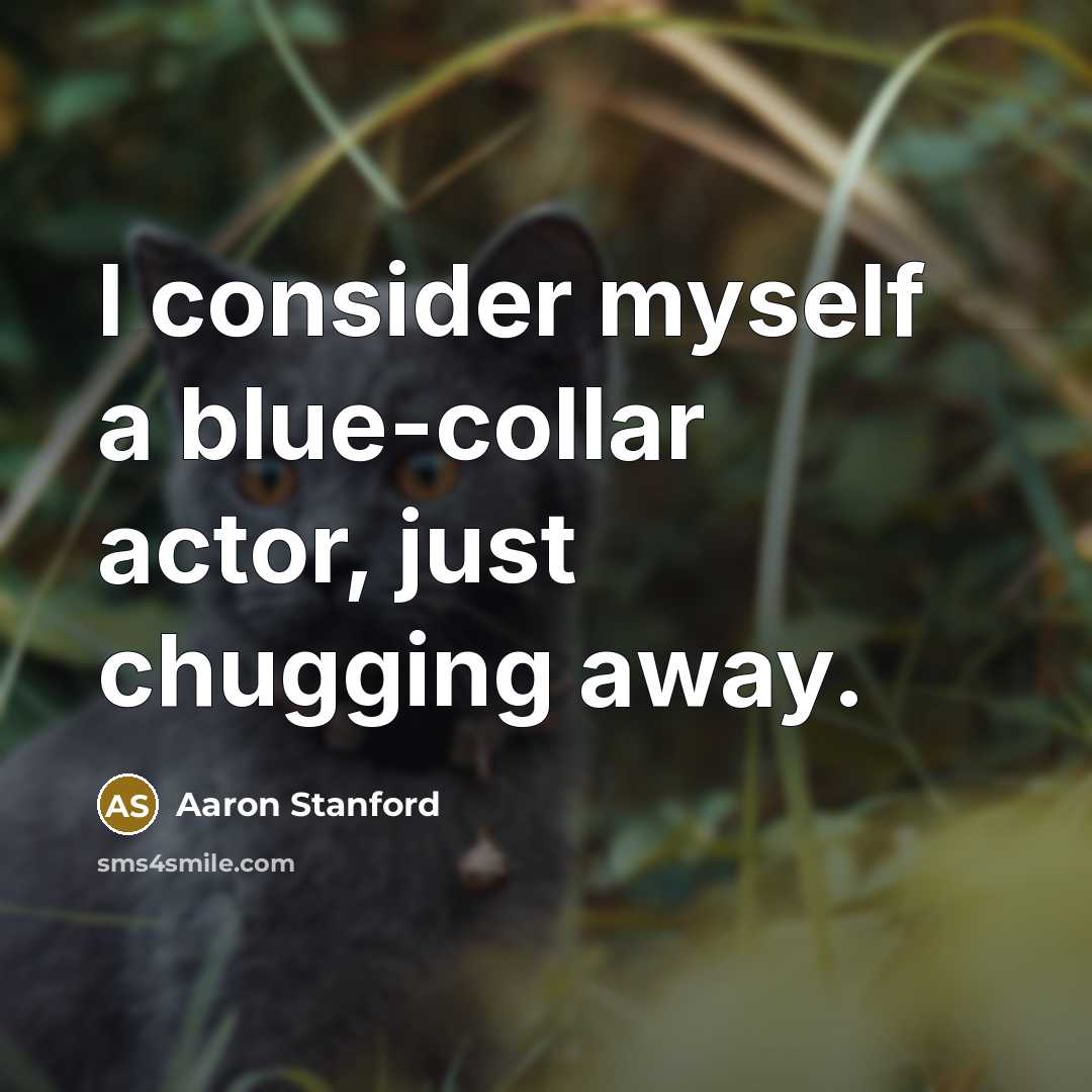 “I consider myself a blue-collar actor, just chugging away.…” quote by Aaron Stanford