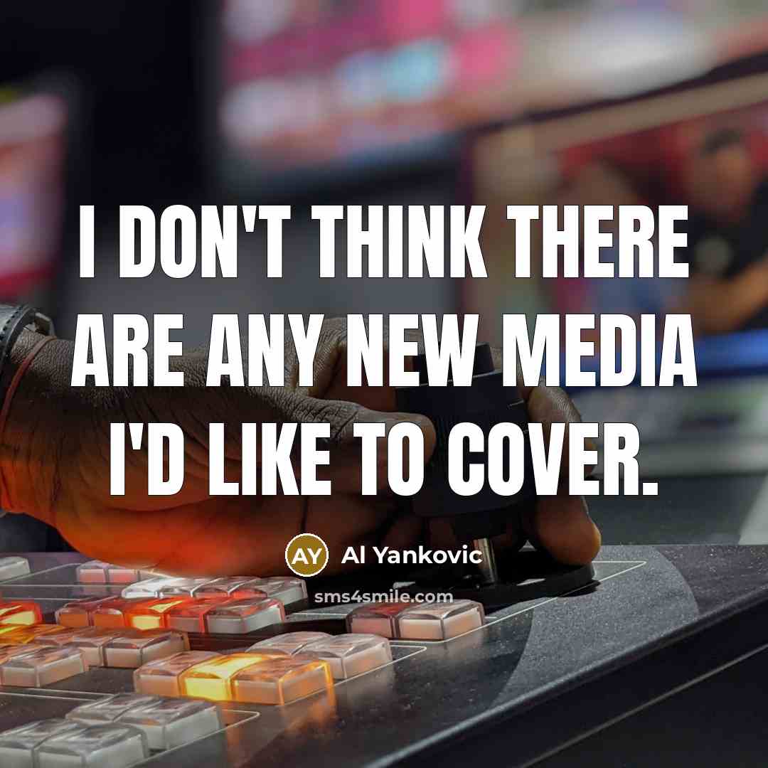 “I don't think there are any new media I'd like…” quote by Al Yankovic