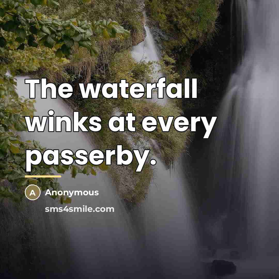 “The waterfall winks at every passerby.…” quote by Anonymous