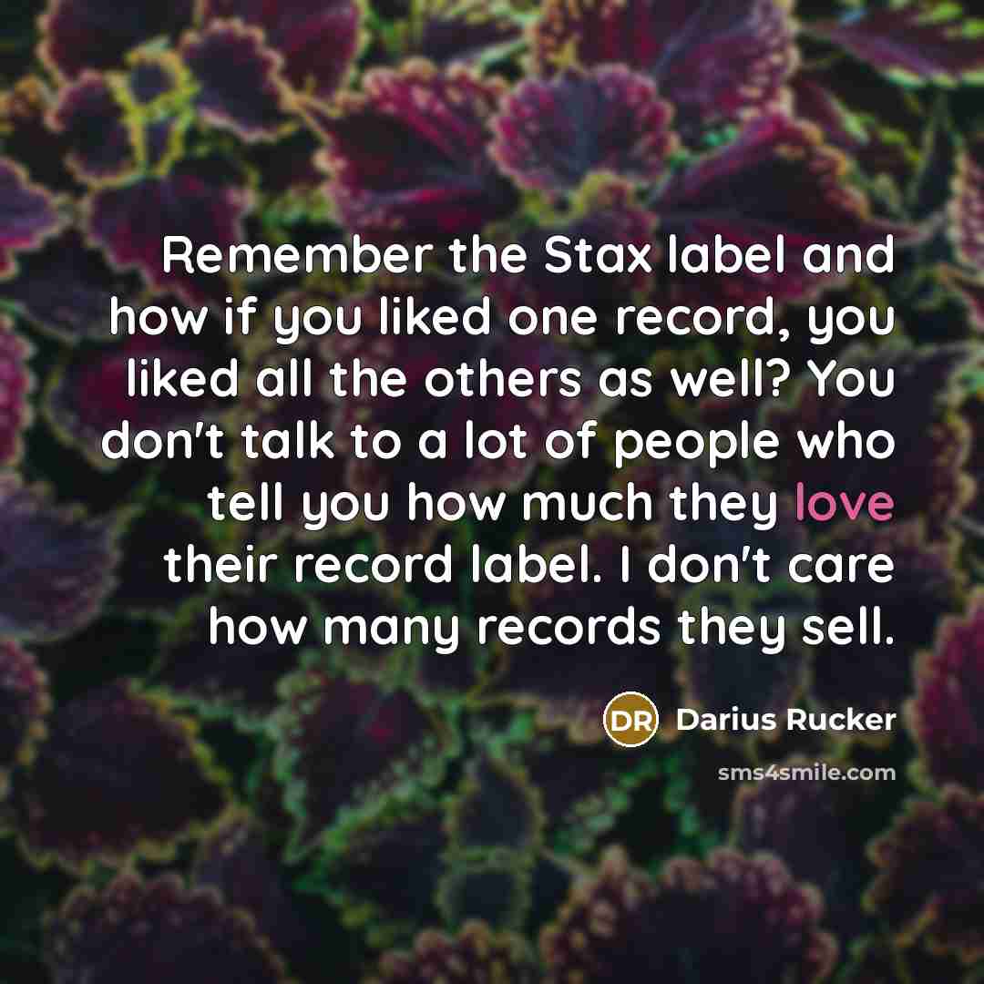 “Remember the Stax label and how if you liked one…” quote by Darius Rucker