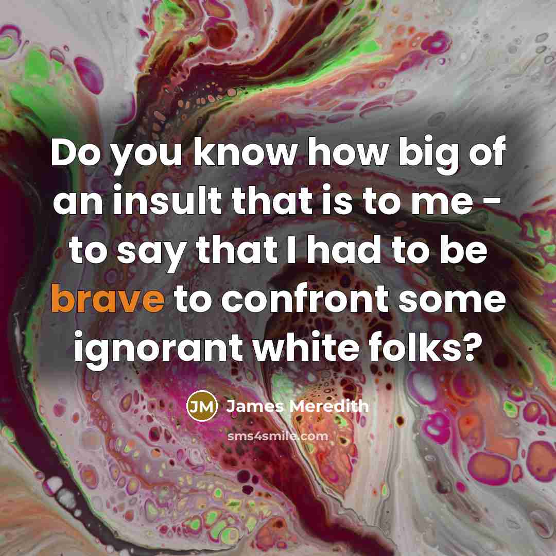 “Do you know how big of an insult that is…” quote by James Meredith
