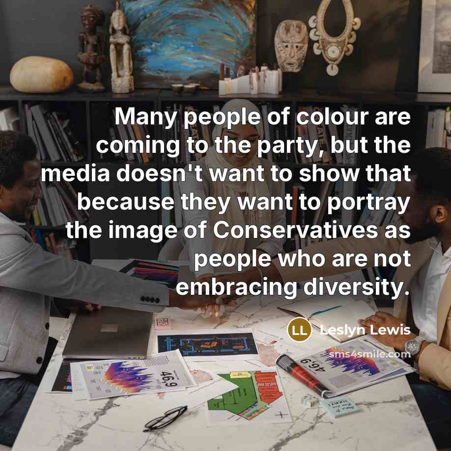 “Many people of colour are coming to the party, but…” quote by Leslyn Lewis