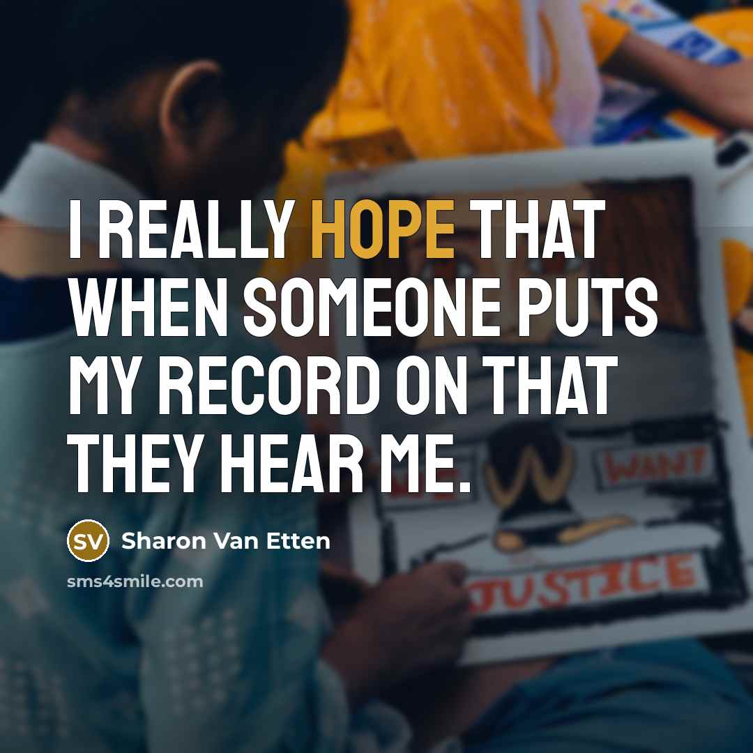 “I really hope that when someone puts my record on…” quote by Sharon Van Etten