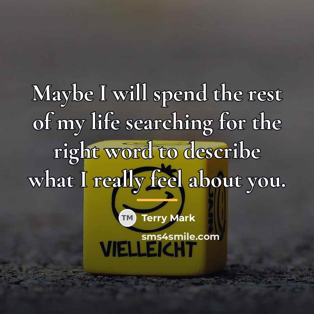 “Maybe I will spend the rest of my life searching…” quote by Terry Mark