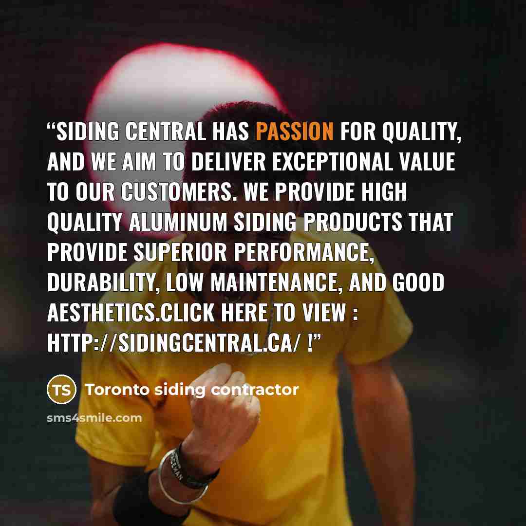 “Siding Central has passion for quality, and we aim to deliver exceptional value to our customers. We provide high quality aluminum siding products that provide superior performance, durability, low maintenance, and good aesthetics.Click here to view : http://sidingcentral.ca/ !” quote by Toronto siding contractor