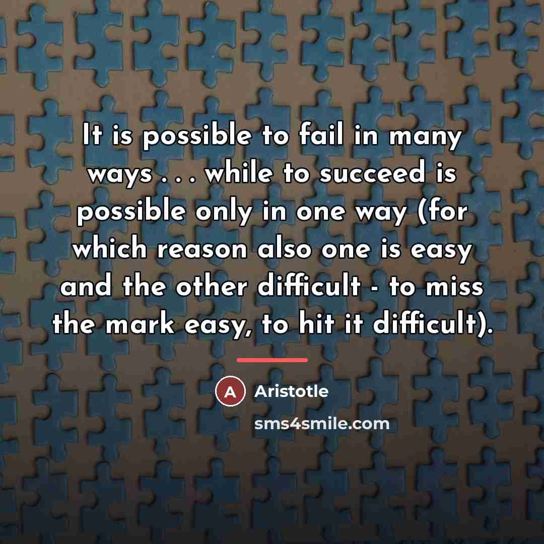 “It is possible to fail in many ways . .…” quote by Aristotle