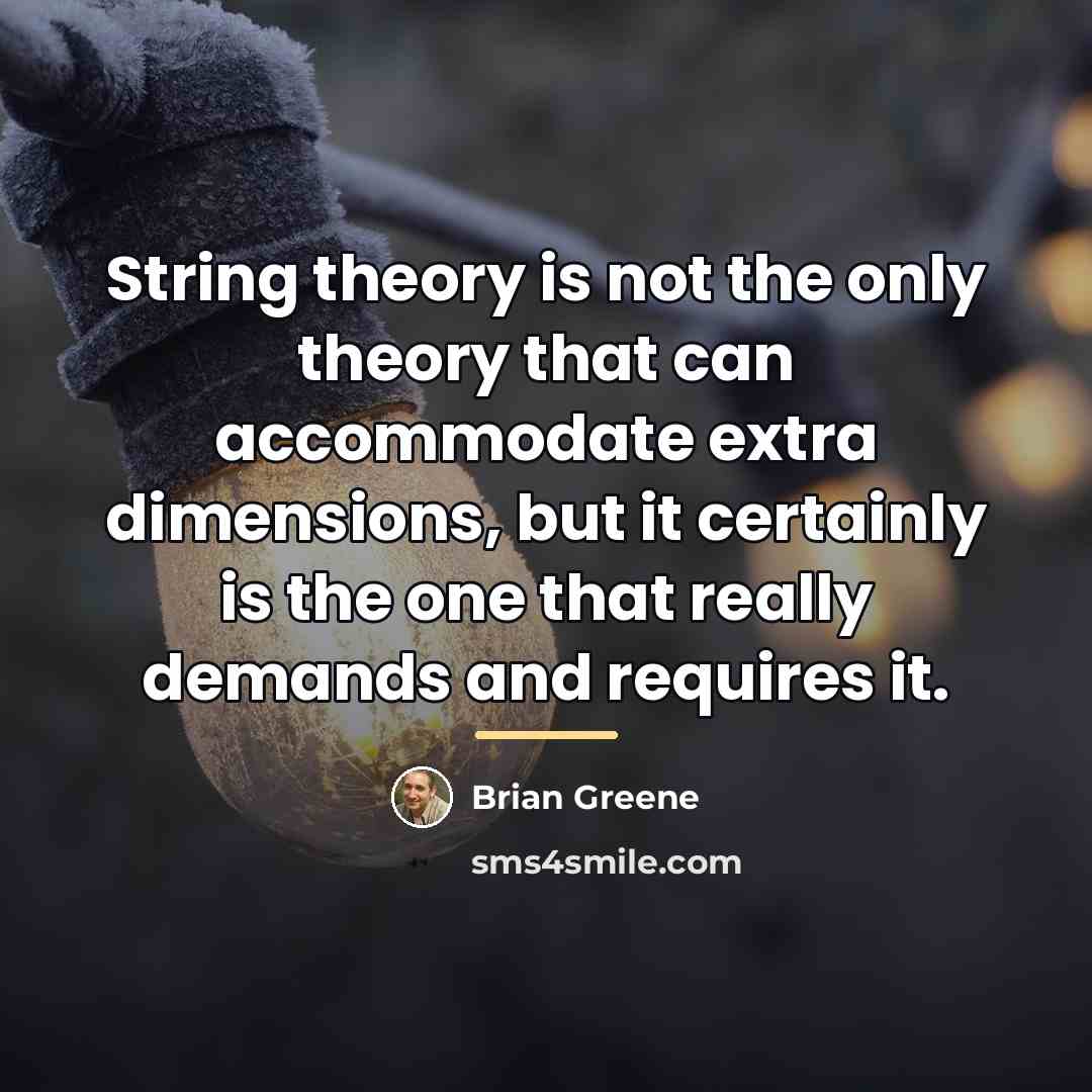 “String theory is not the only theory that can accommodate…” quote by Brian Greene