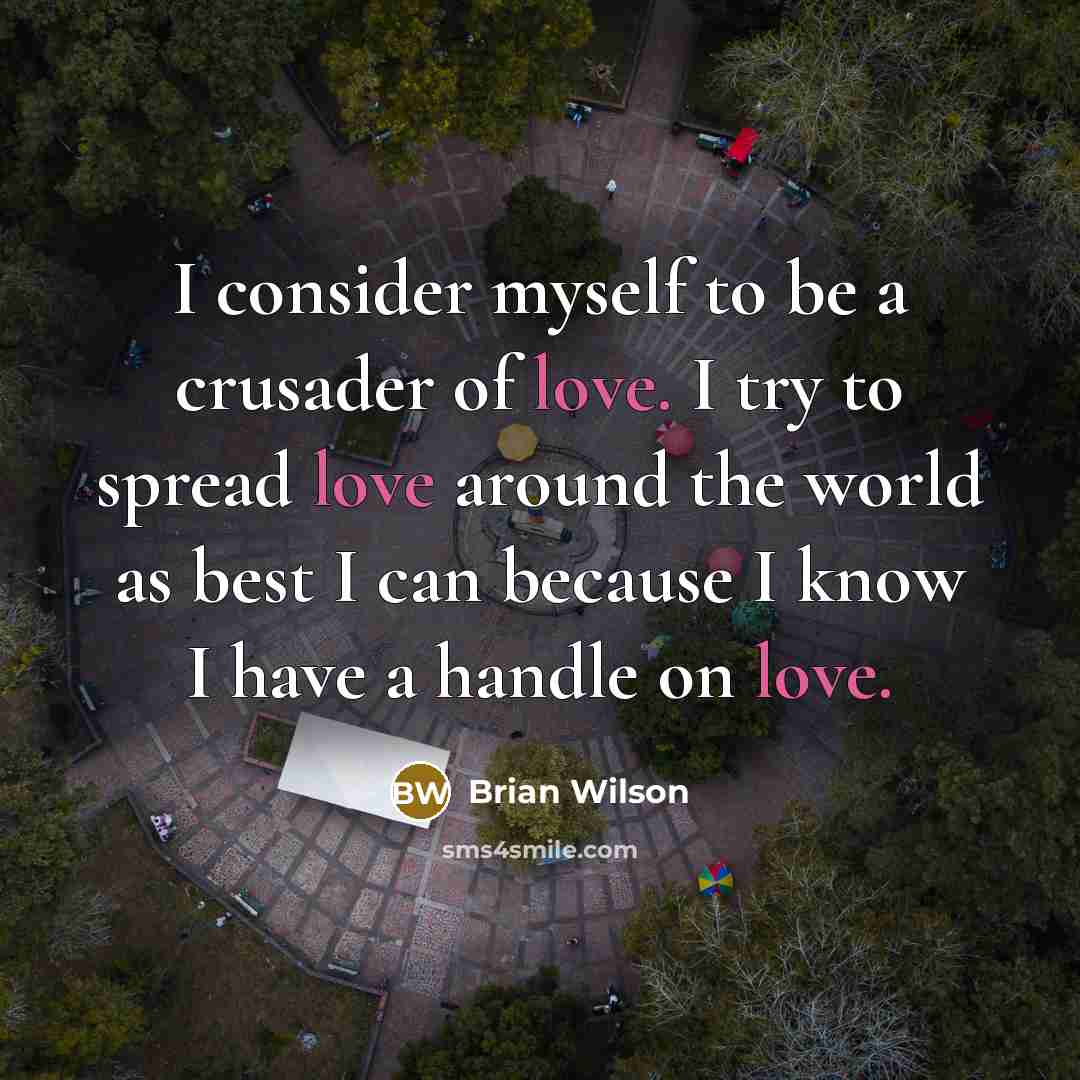 “I consider myself to be a crusader of love. I…” quote by Brian Wilson