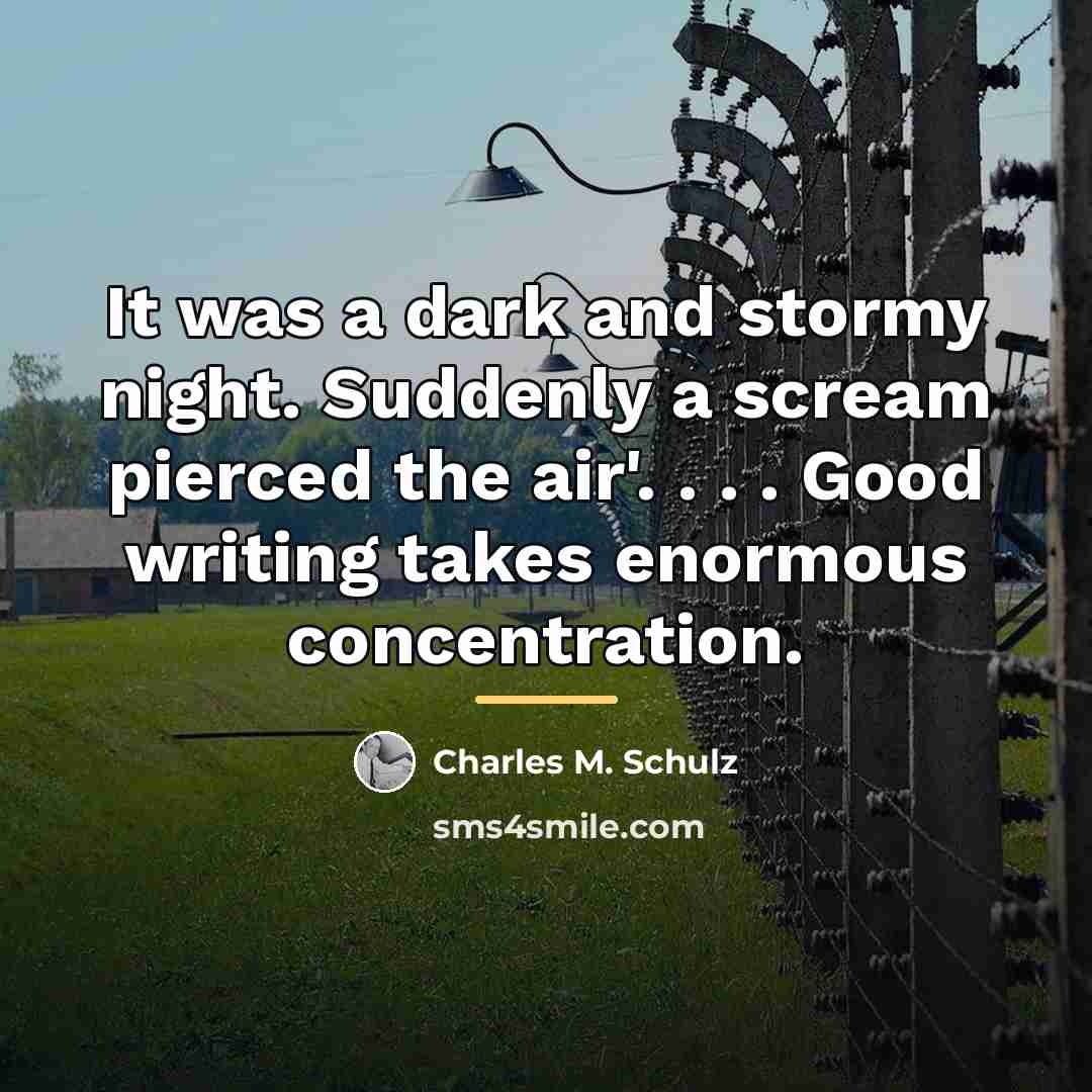 “It was a dark and stormy night. Suddenly a scream…” quote by Charles M. Schulz