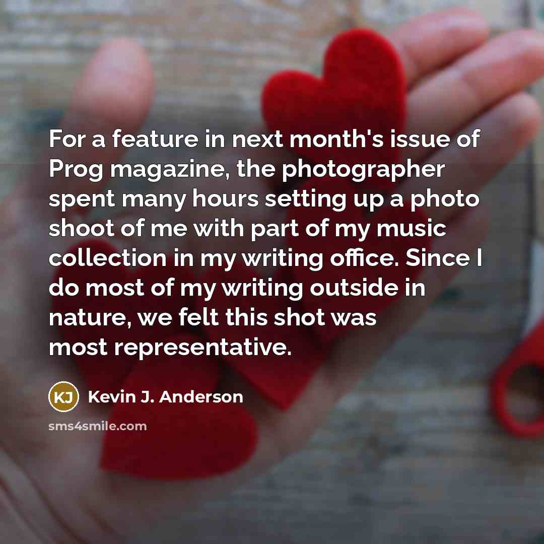 “For a feature in next month's issue of Prog magazine,…” quote by Kevin J. Anderson