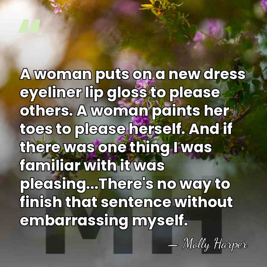 A woman puts on a new dress eyeliner lip gloss to please&hellip; - Molly Harper