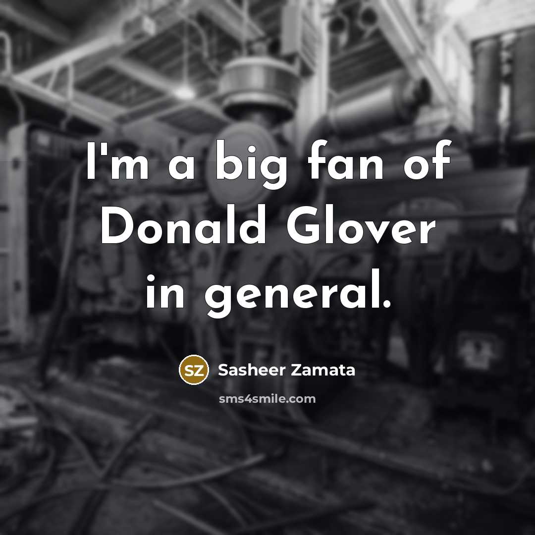 “I'm a big fan of Donald Glover in general.…” quote by Sasheer Zamata