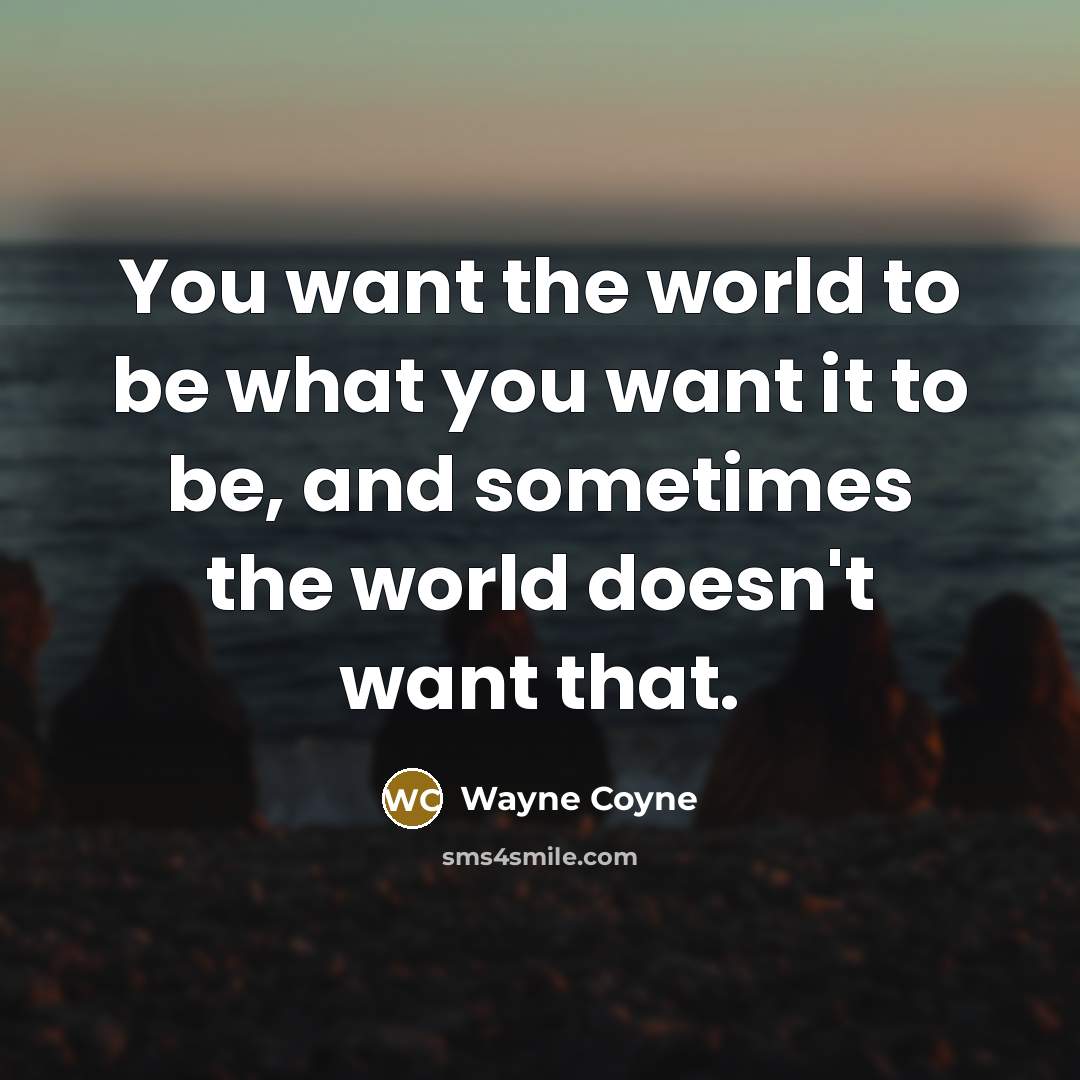 “You want the world to be what you want it…” quote by Wayne Coyne