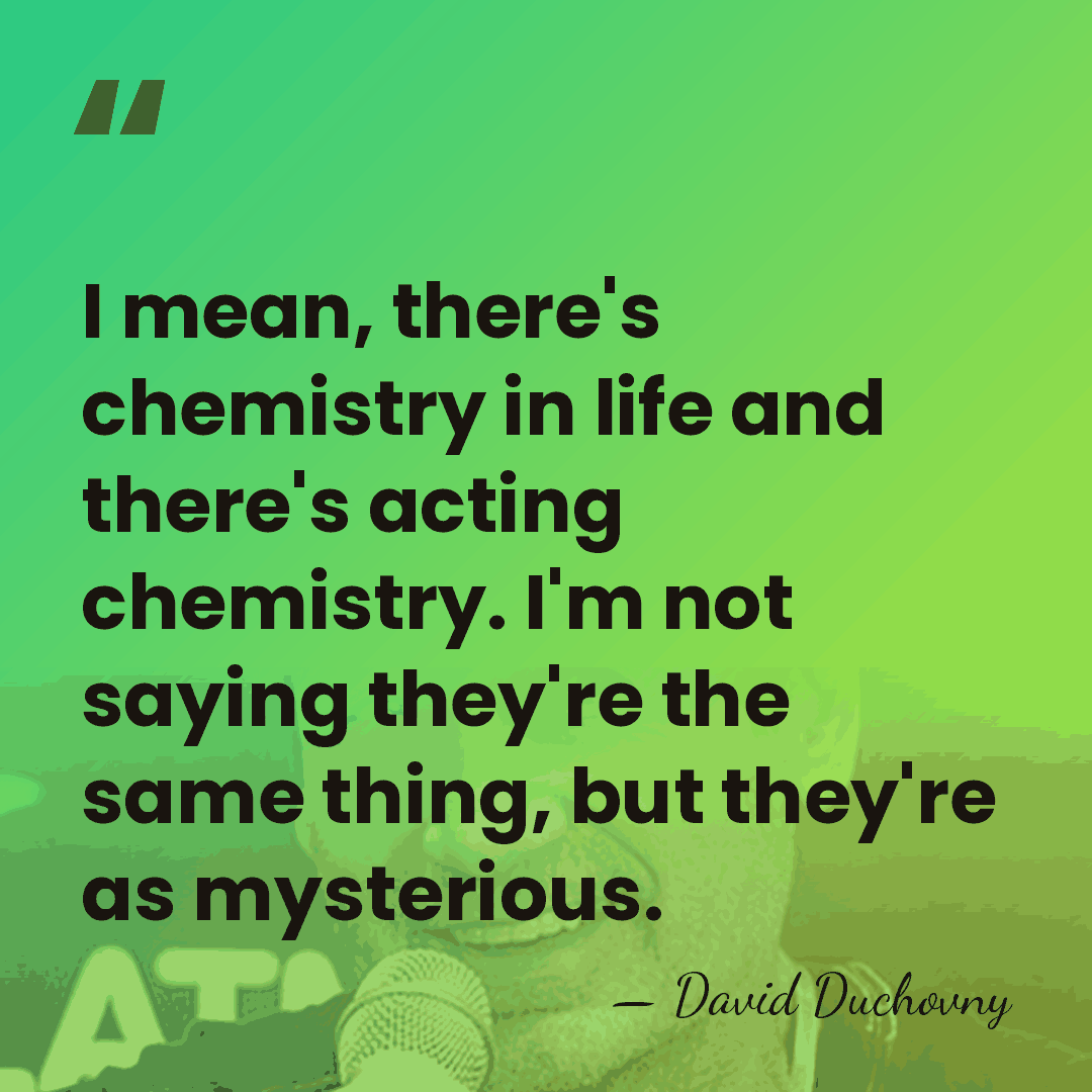 I mean, there's chemistry in life and there's acting chemistry. I'm not&hellip; - David Duchovny