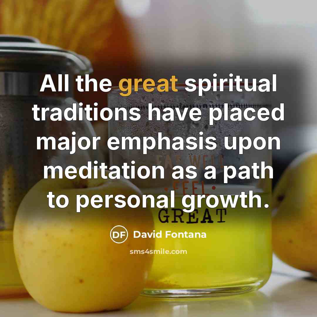 “All the great spiritual traditions have placed major emphasis upon…” quote by David Fontana