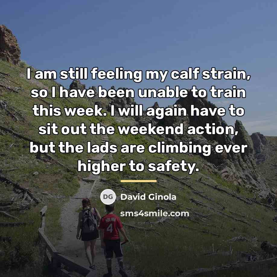 “I am still feeling my calf strain, so I have…” quote by David Ginola