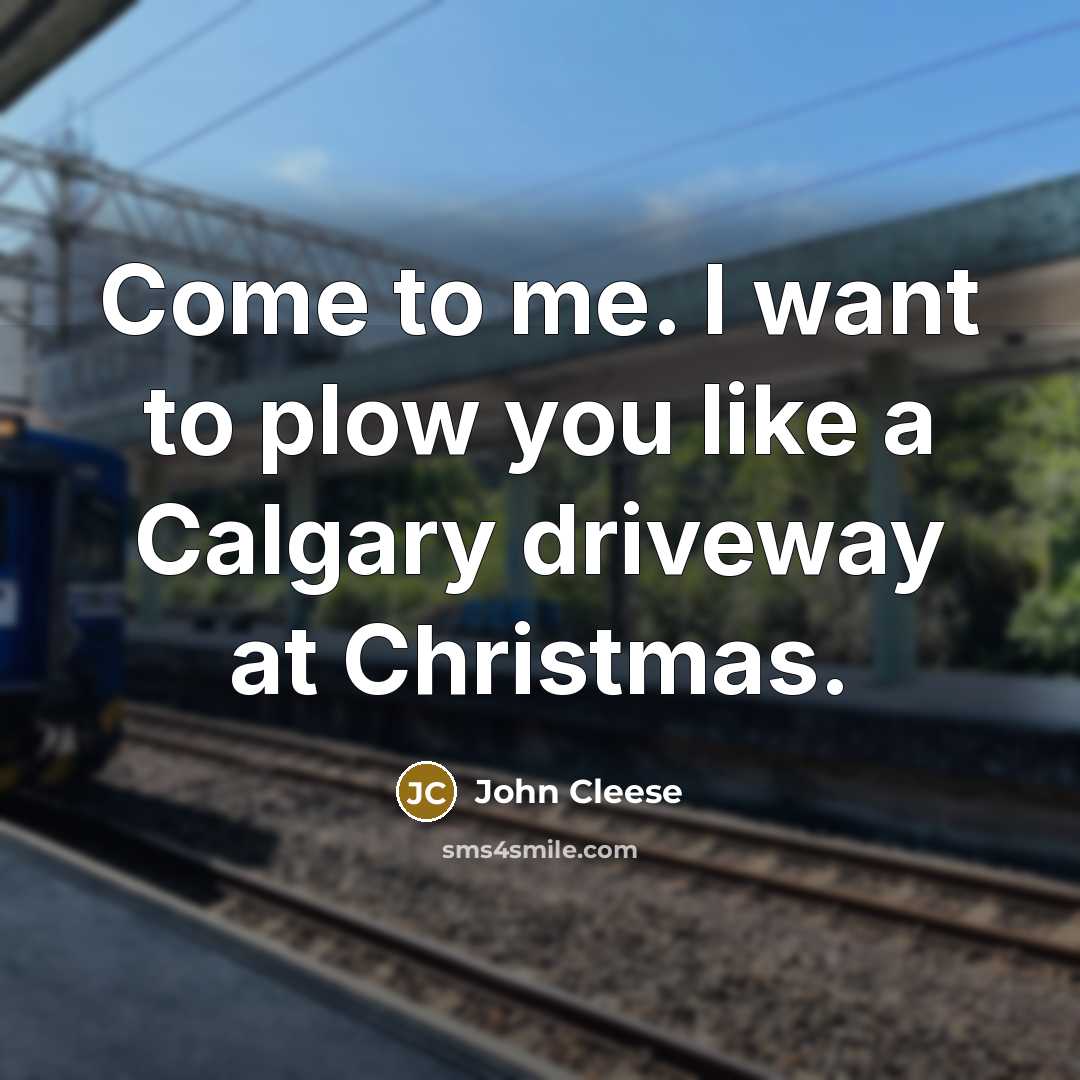 “Come to me. I want to plow you like a…” quote by John Cleese