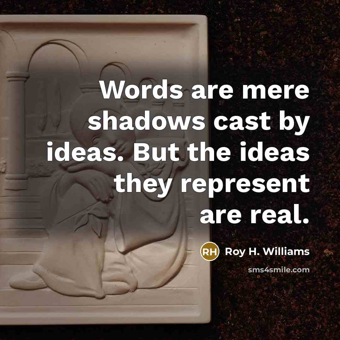 “Words are mere shadows cast by ideas. But the ideas…” quote by Roy H. Williams