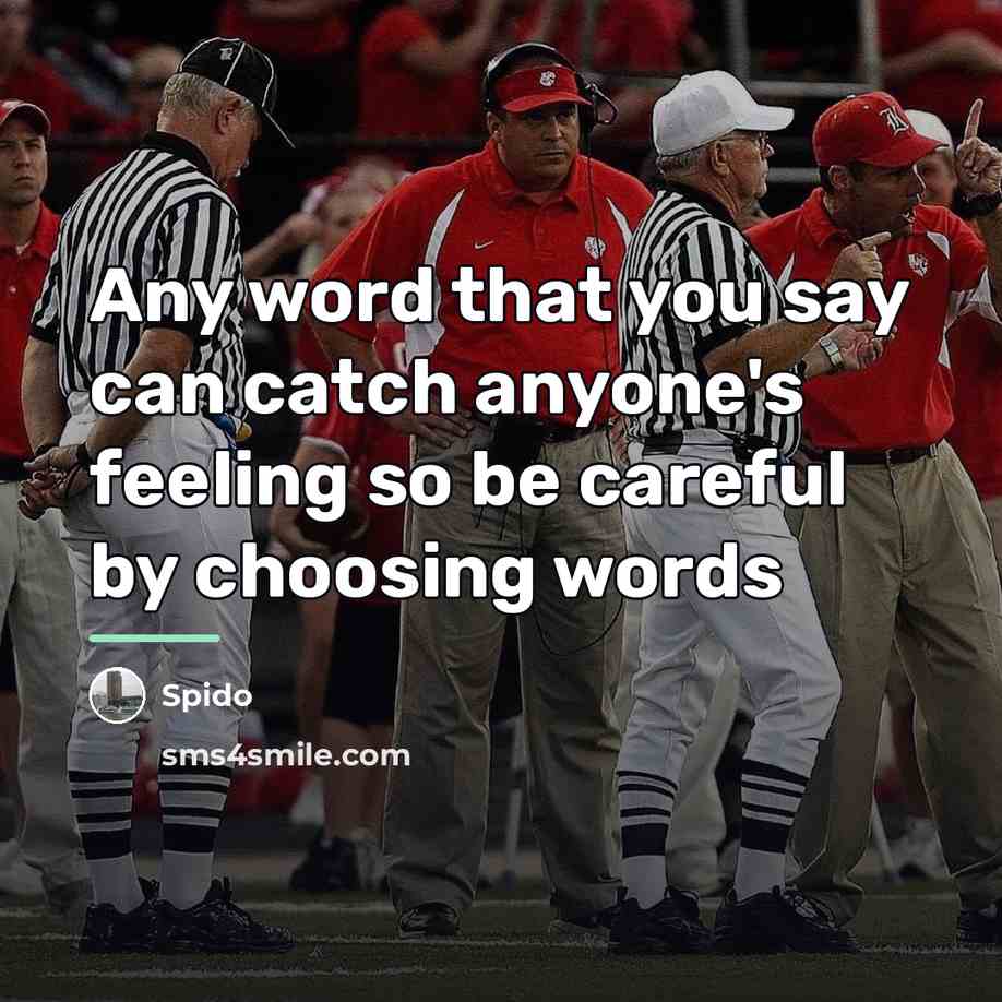 “Any word that you say can catch anyone's feeling so…” quote by Spido