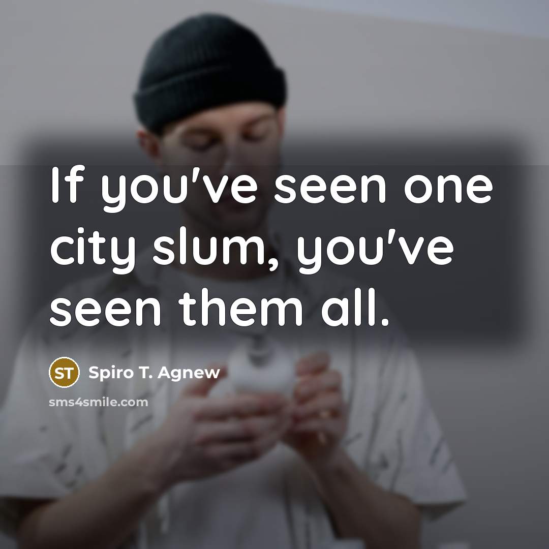 “If you've seen one city slum, you've seen them all.…” quote by Spiro T. Agnew