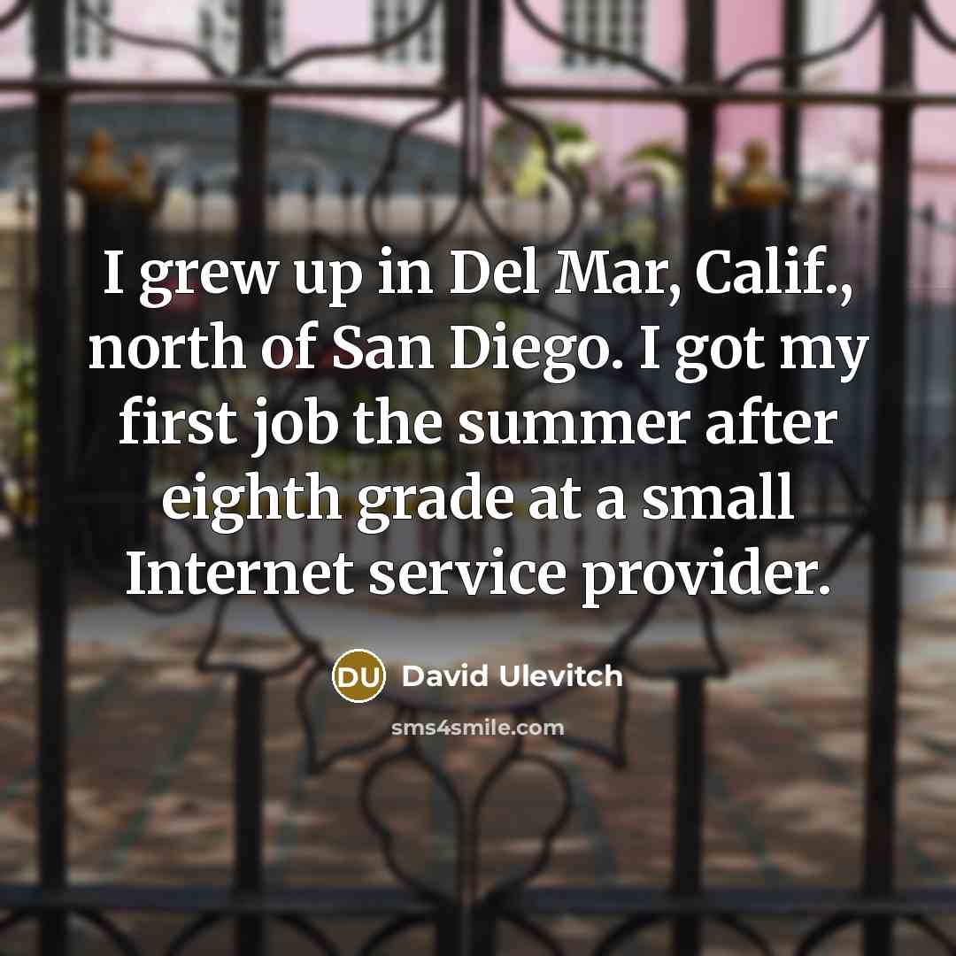 “I grew up in Del Mar, Calif., north of San…” quote by David Ulevitch