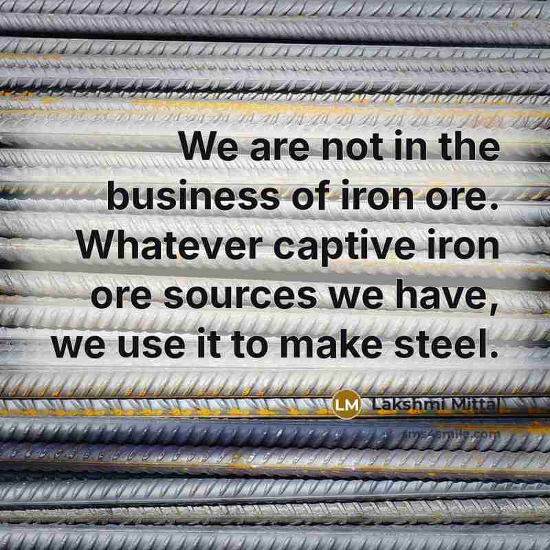 “We are not in the business of iron ore. Whatever…” quote by Lakshmi Mittal