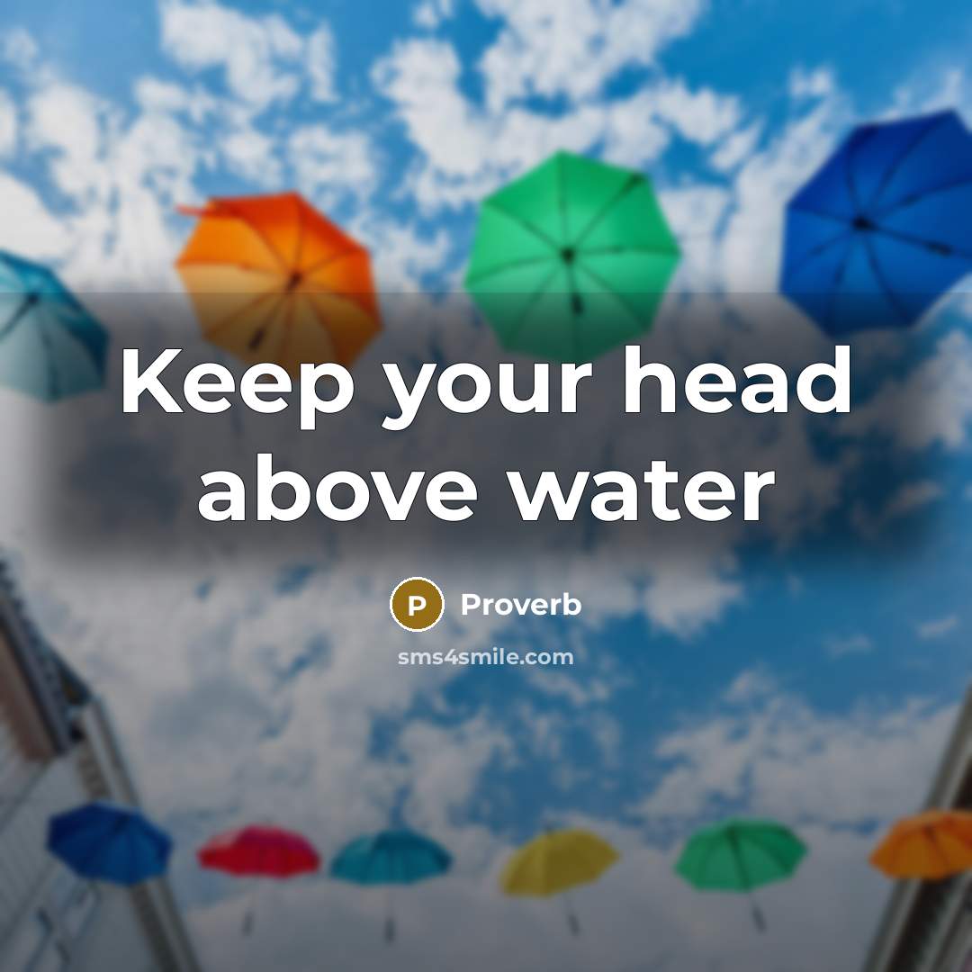 “Keep your head above water…” quote by Proverb
