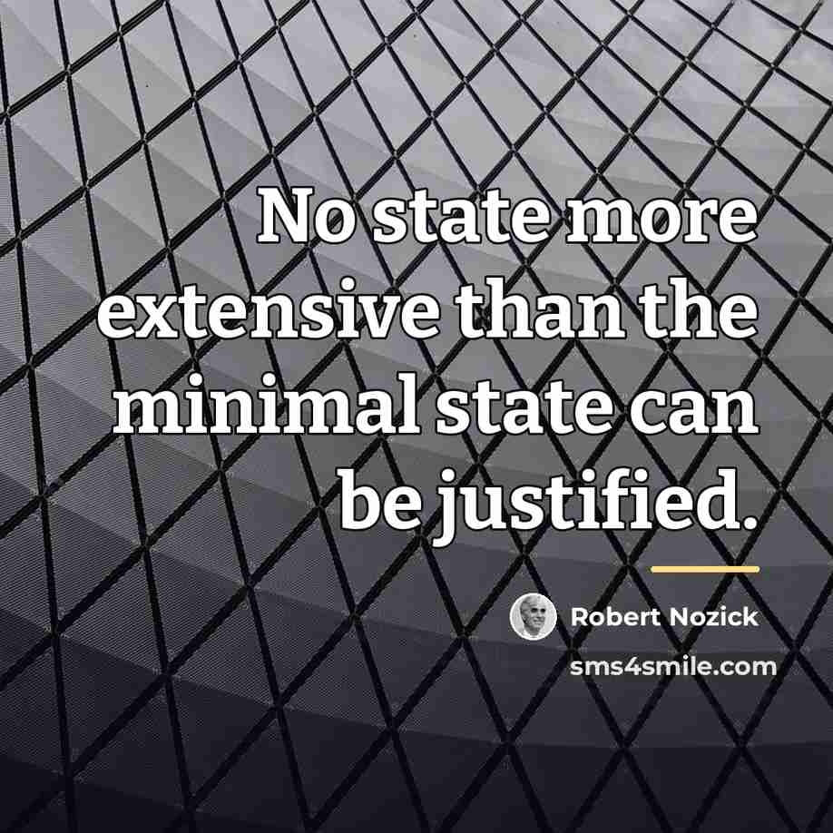 “No state more extensive than the minimal state can be…” quote by Robert Nozick