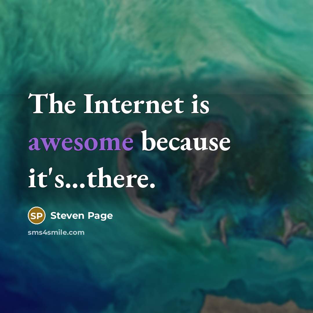 “The Internet is awesome because it's...there.” quote by Steven Page