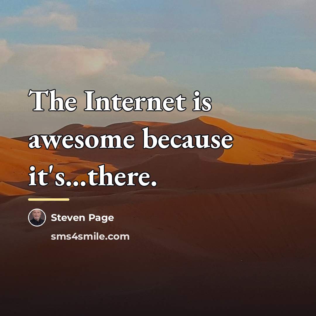 “The Internet is awesome because it's...there.…” quote by Steven Page