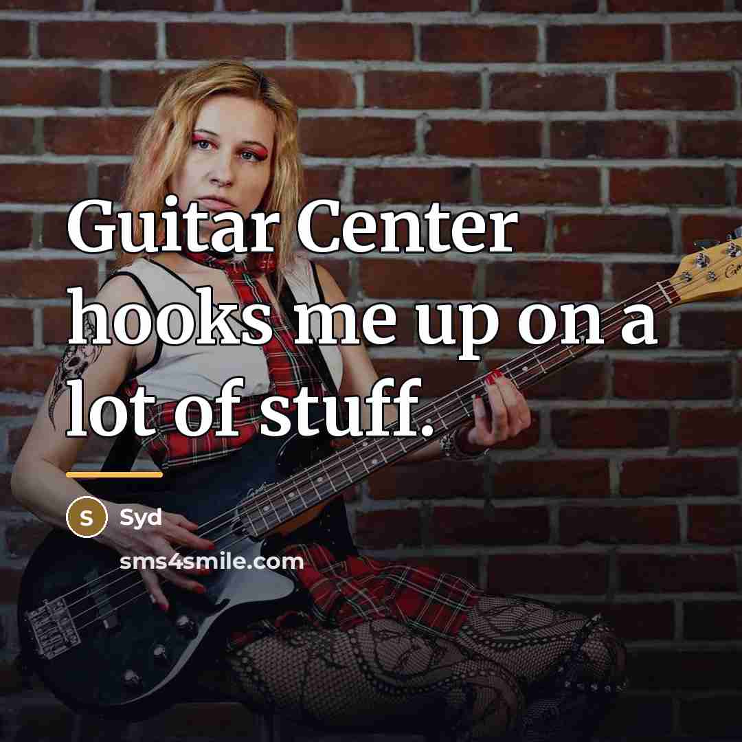 “Guitar Center hooks me up on a lot of stuff.…” quote by Syd