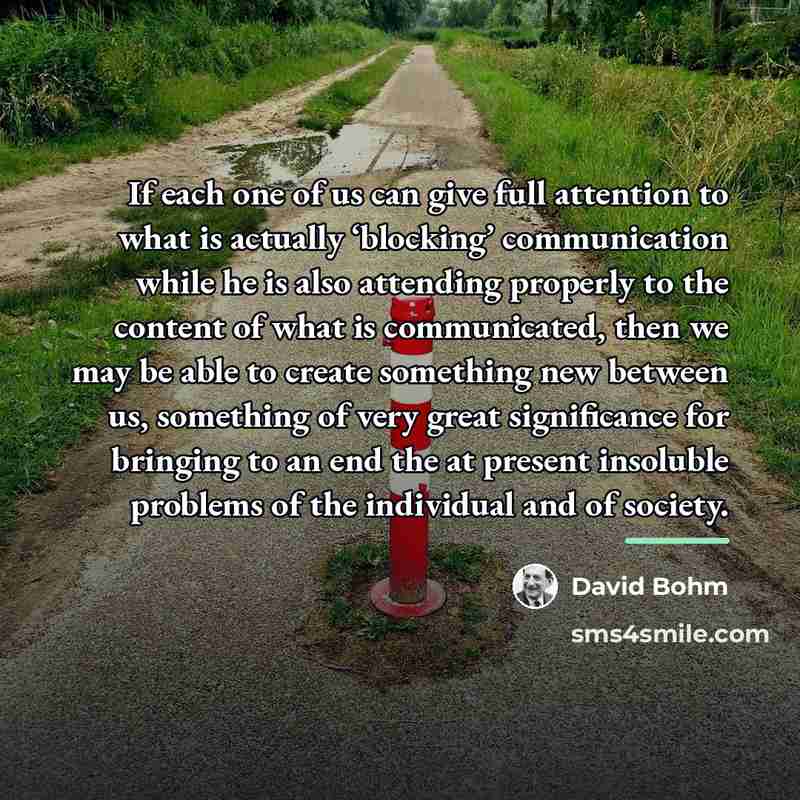 “If each one of us can give full attention to…” quote by David Bohm