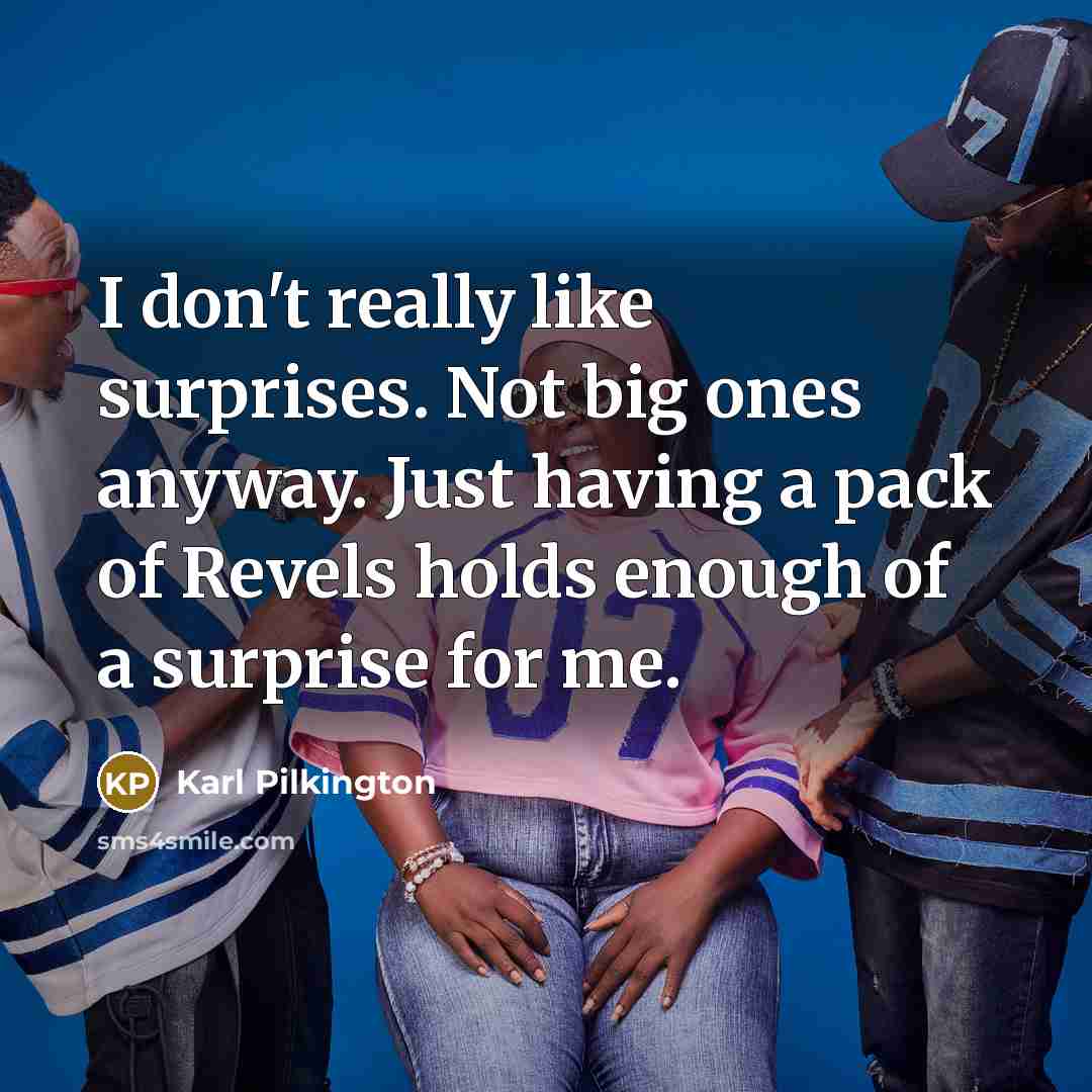 “I don't really like surprises. Not big ones anyway. Just…” quote by Karl Pilkington