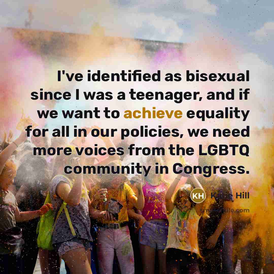 “I've identified as bisexual since I was a teenager, and…” quote by Katie Hill