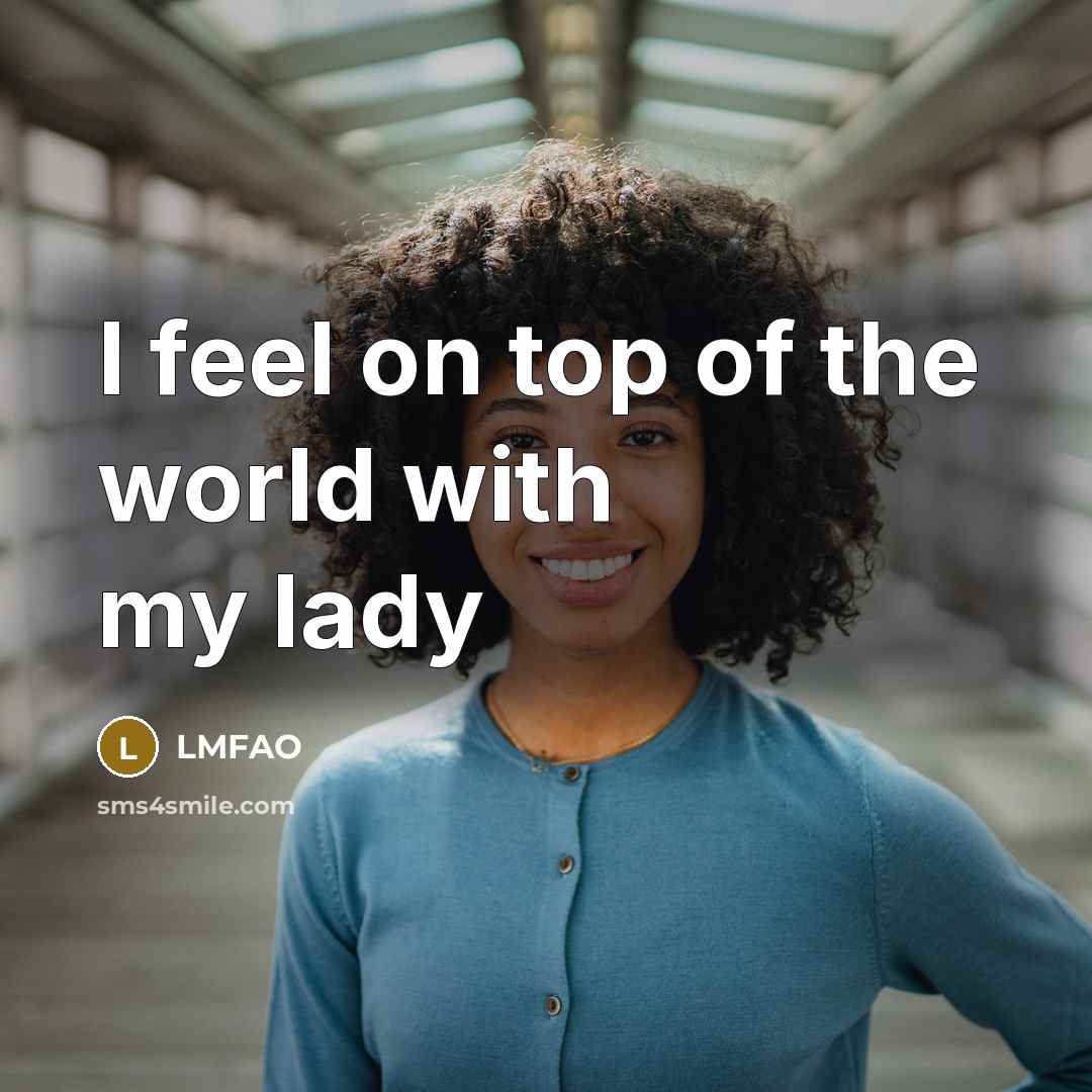 “I feel on top of the world with my lady” quote by LMFAO