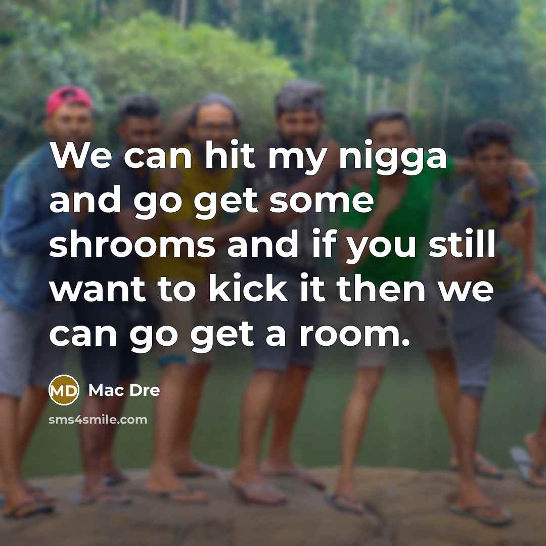 “We can hit my nigga and go get some shrooms and if you still want to kick it then we can go get a room.” quote by Mac Dre
