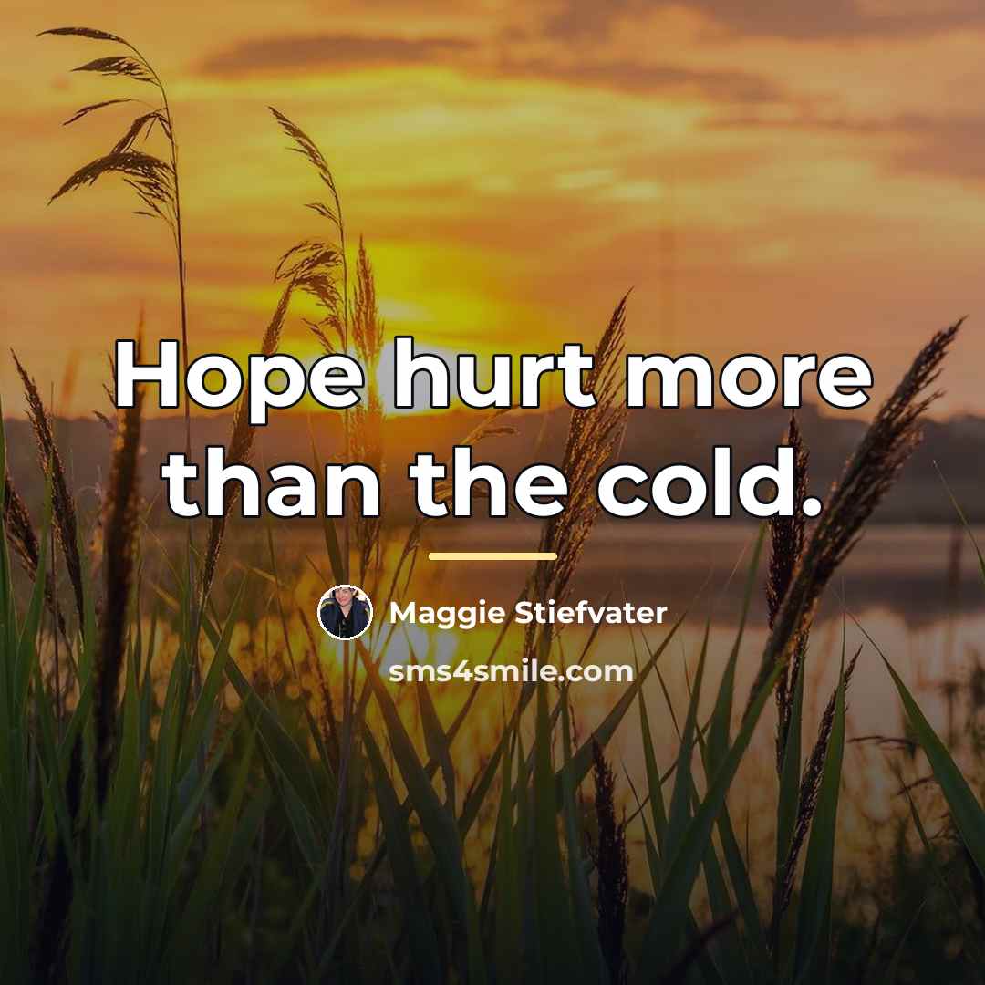 “Hope hurt more than the cold.…” quote by Maggie Stiefvater
