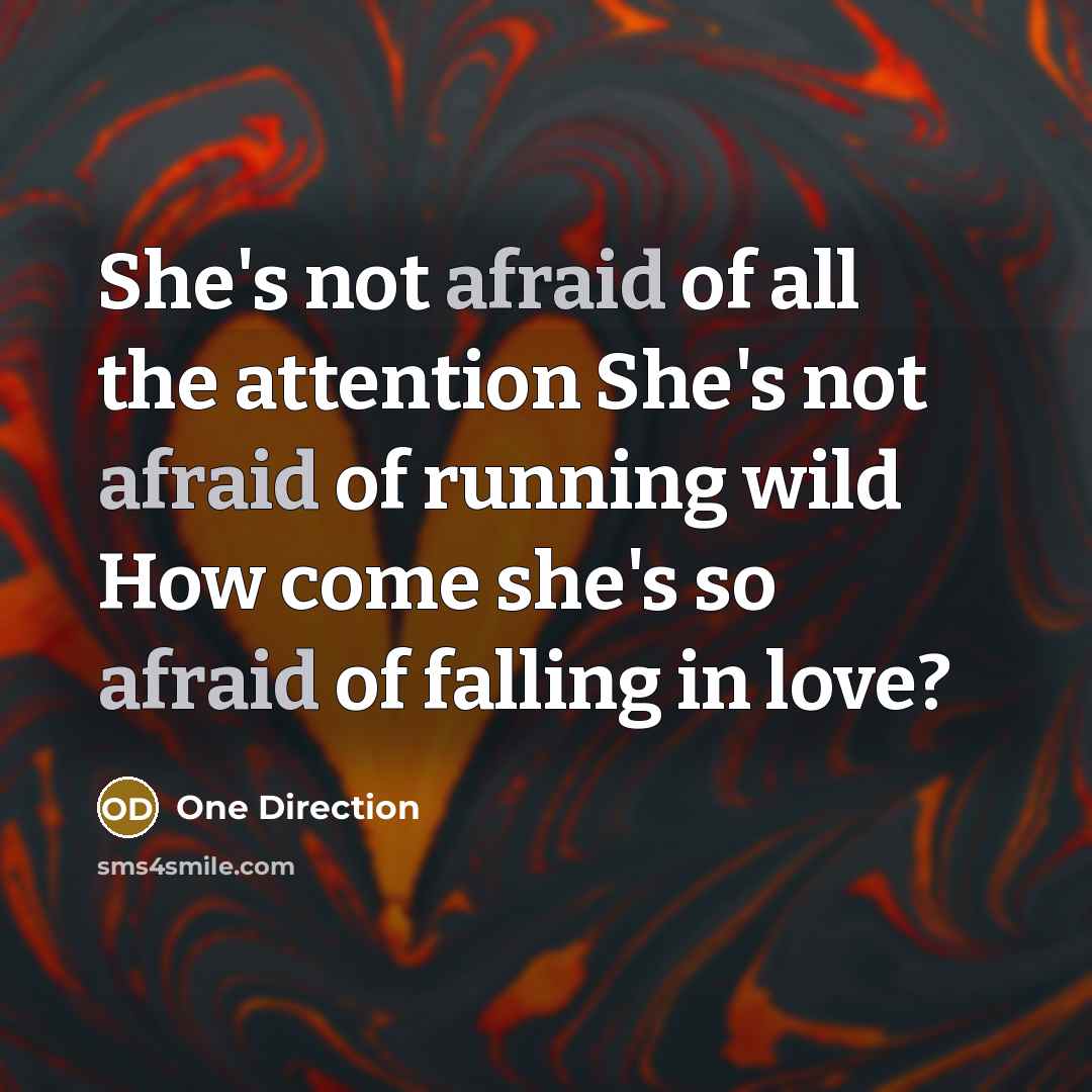 “She's not afraid of all the attention She's not afraid…” quote by One Direction