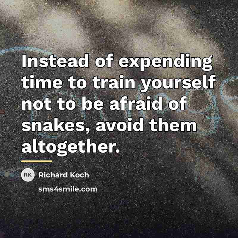 “Instead of expending time to train yourself not to be…” quote by Richard Koch