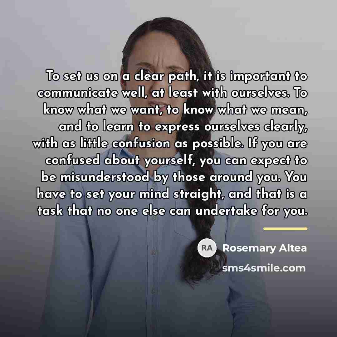 “To set us on a clear path, it is important…” quote by Rosemary Altea