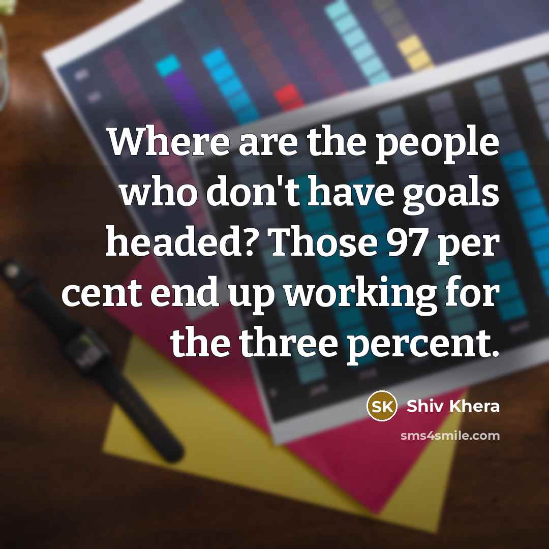 “Where are the people who don't have goals headed? Those…” quote by Shiv Khera