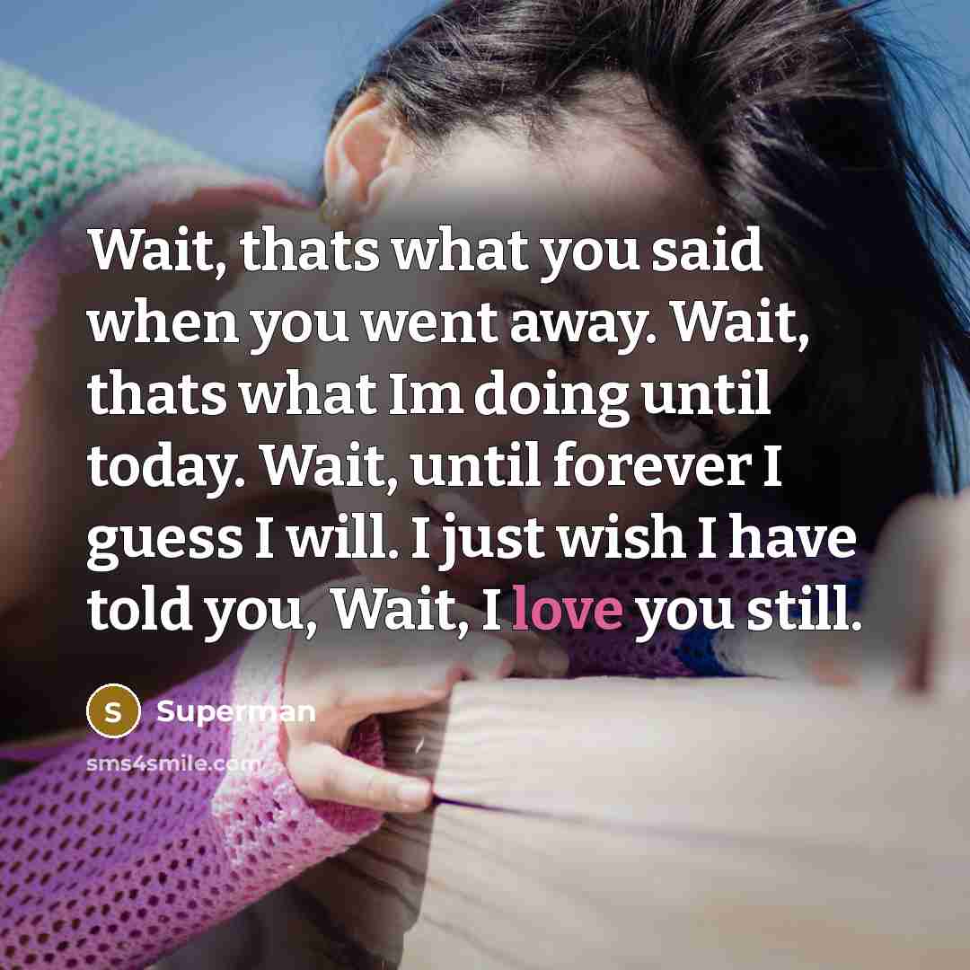 “Wait, thats what you said when you went away. Wait,…” quote by Superman