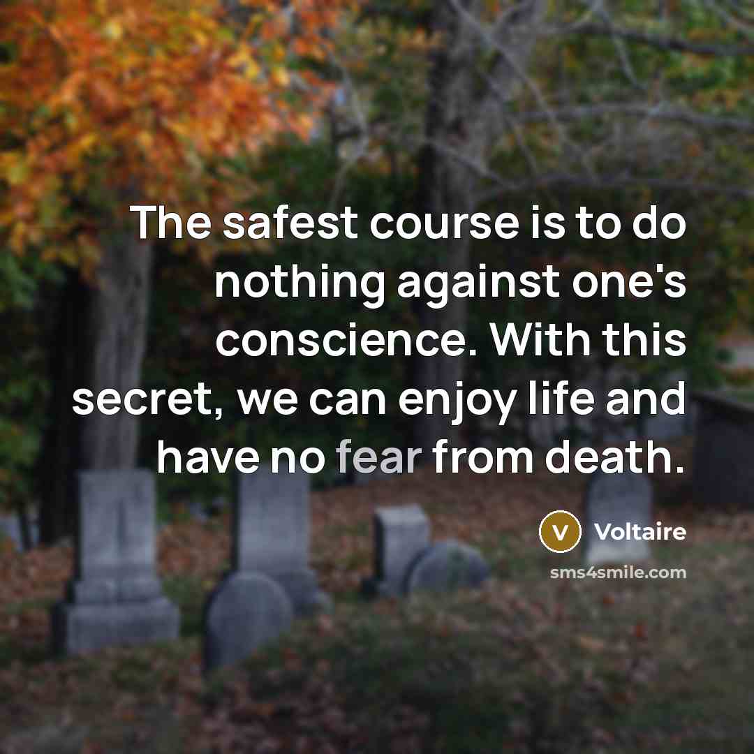 “The safest course is to do nothing against one's conscience.…” quote by Voltaire